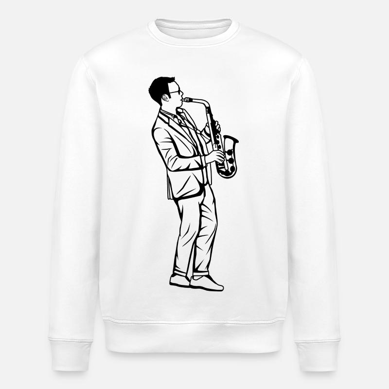 Saxophonist - Stanley/Stella Unisex Bio-Sweatshirt ROLLER - Weiß