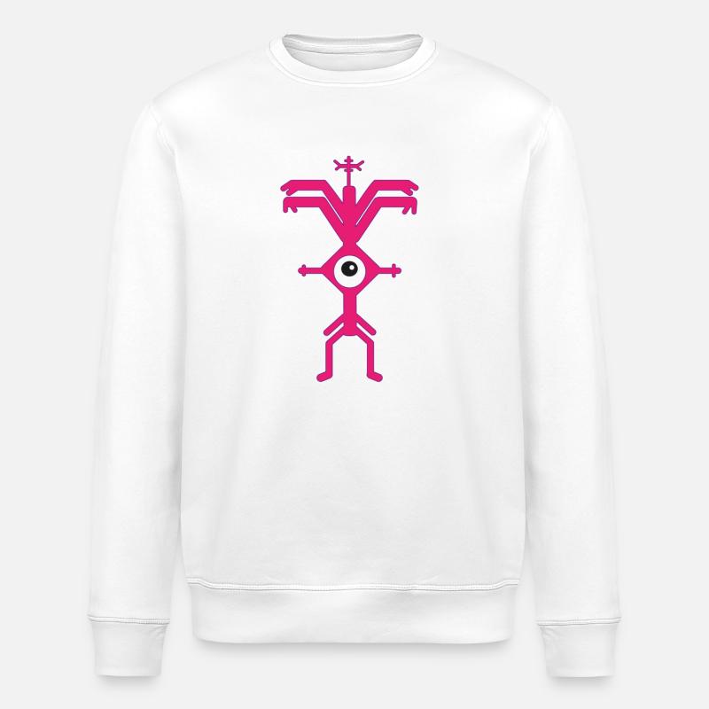 ElectroParty Print Psyclops Magenta Violette White - Stanley/Stella ROLLER Unisex Organic Sweatshirt - white