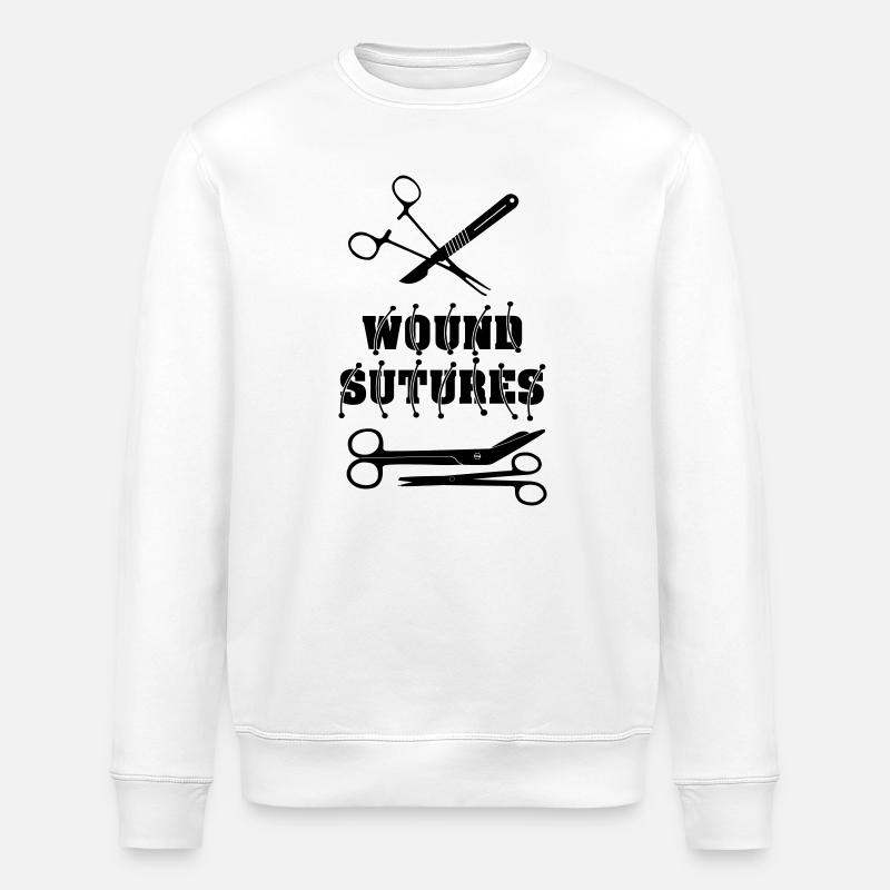 Wound Sutures - Stanley/Stella ROLLER Unisex Organic Sweatshirt - white