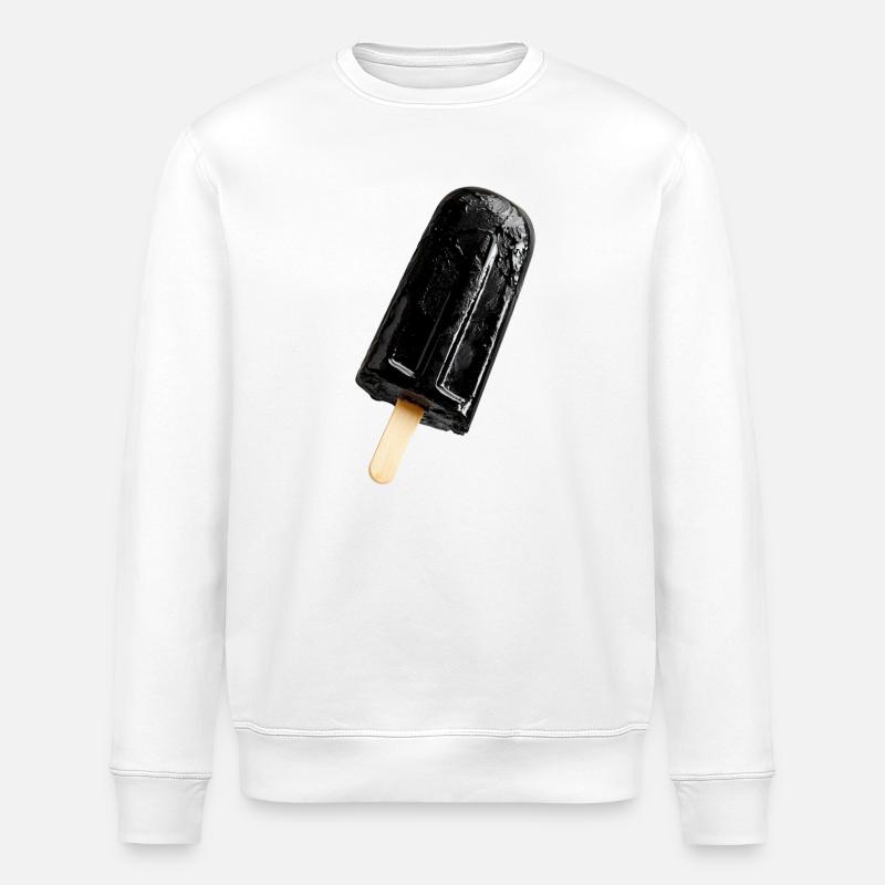 Glace sur bâtonnet noir - Sweat bio ROLLER Stanley/Stella Unisexe - blanc