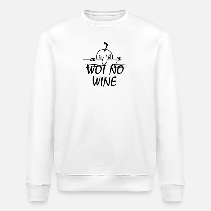 WOT NO WINE (SCHWARZ) - Stanley/Stella Unisex Bio-Sweatshirt ROLLER - Weiß