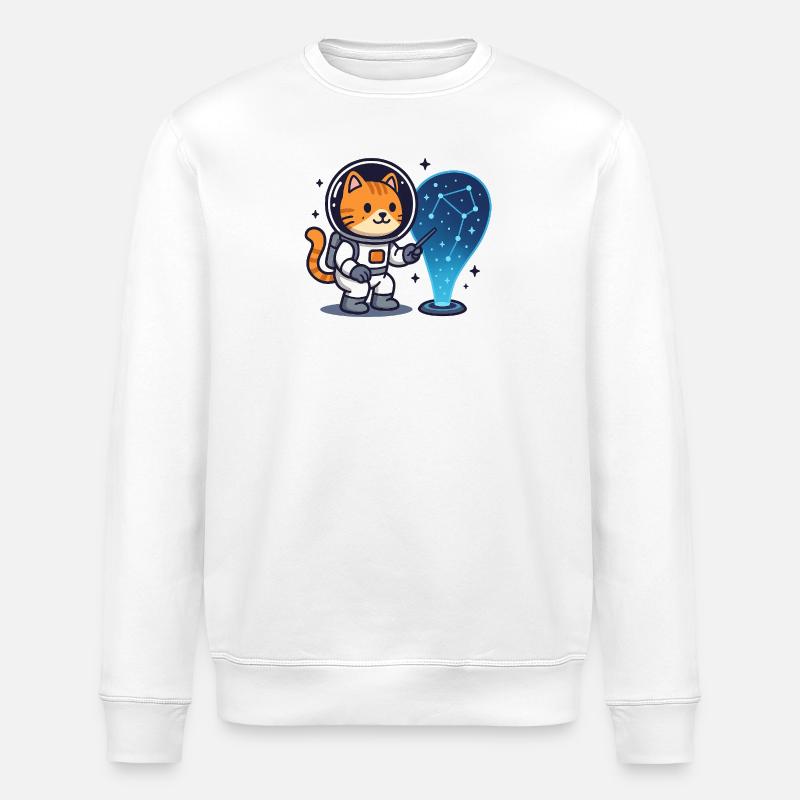 Constellation du chat de l’espace – Kawaii - Sweat bio ROLLER Stanley/Stella Unisexe - blanc