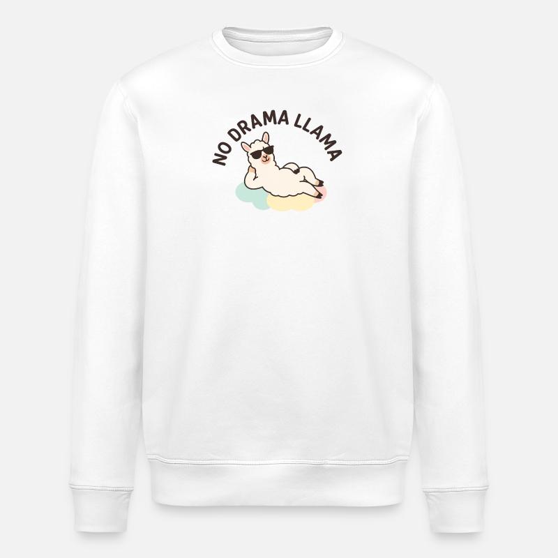 Lässige Llama-Illustration mit Sonnenbrille Spruch - Stanley/Stella Unisex Bio-Sweatshirt ROLLER - Weiß