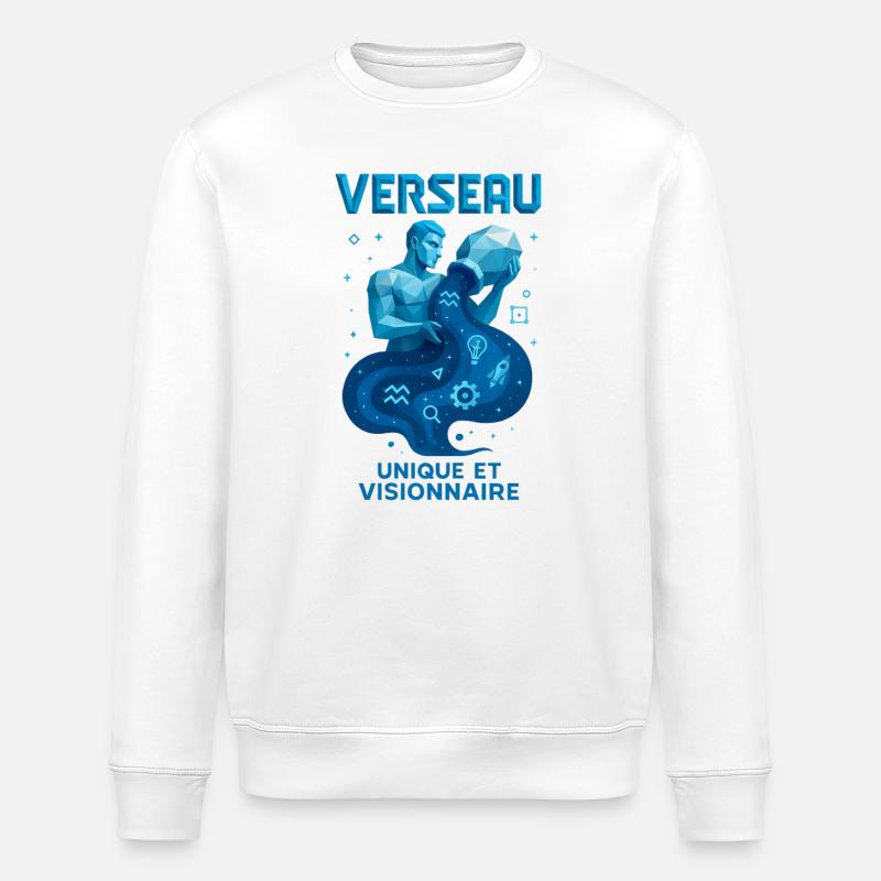 Wassermann Sternzeichen - Astrologie - Stanley/Stella Unisex Bio-Sweatshirt ROLLER - Weiß
