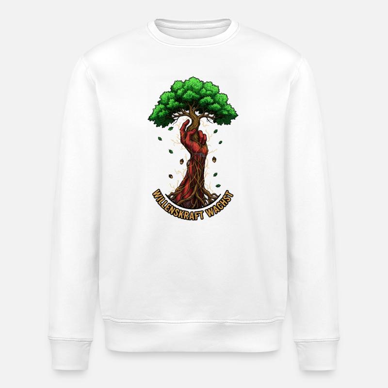 Willenskraft Wachst - Stanley/Stella ROLLER Unisex Organic Sweatshirt - white
