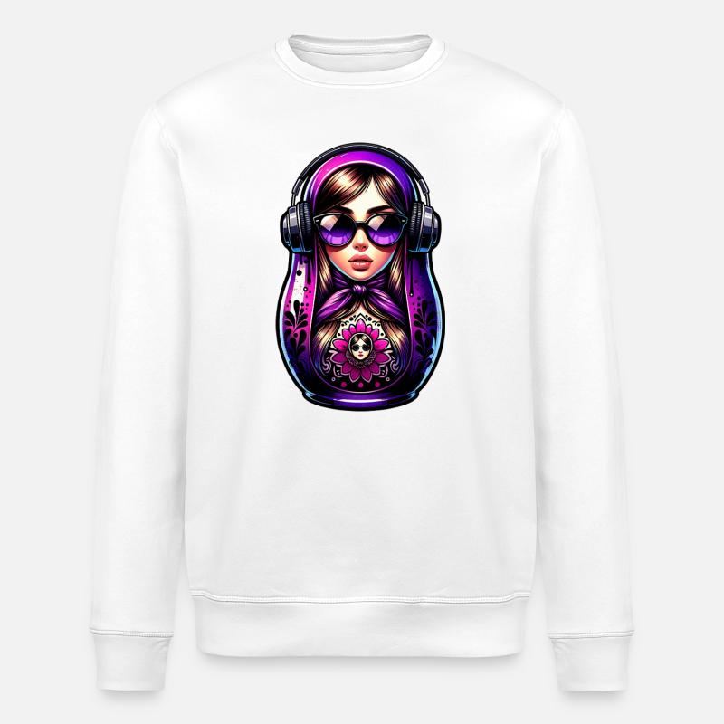 Russe Matriochka Musique Russie Russe - Sweat bio ROLLER Stanley/Stella Unisexe - blanc