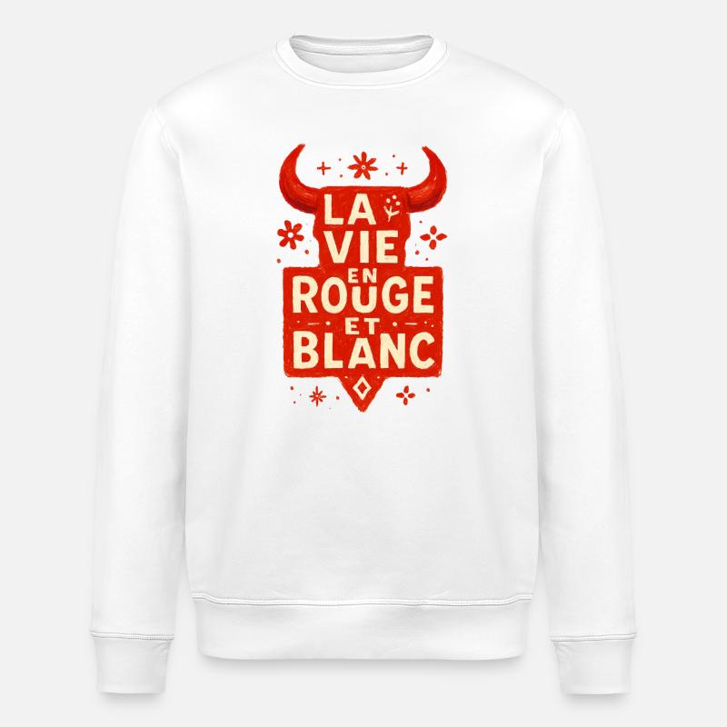 Life in red is white - Féria - Stanley/Stella ROLLER Unisex Organic Sweatshirt - white