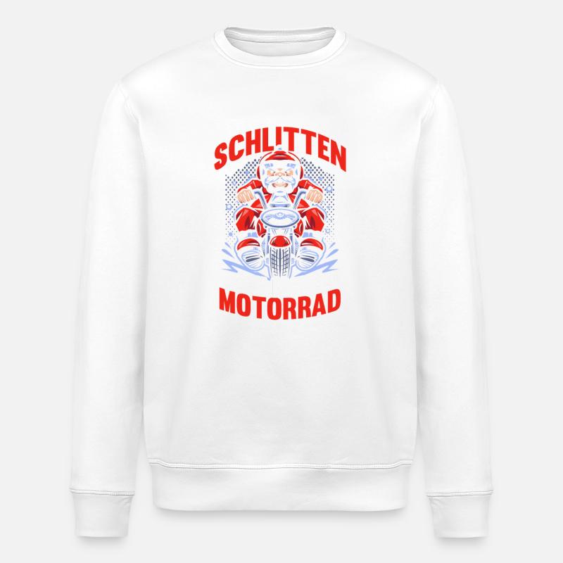 Weihnachtsmann Biker Motorrad Weihnachten - Stanley/Stella Unisex Bio-Sweatshirt ROLLER - Weiß