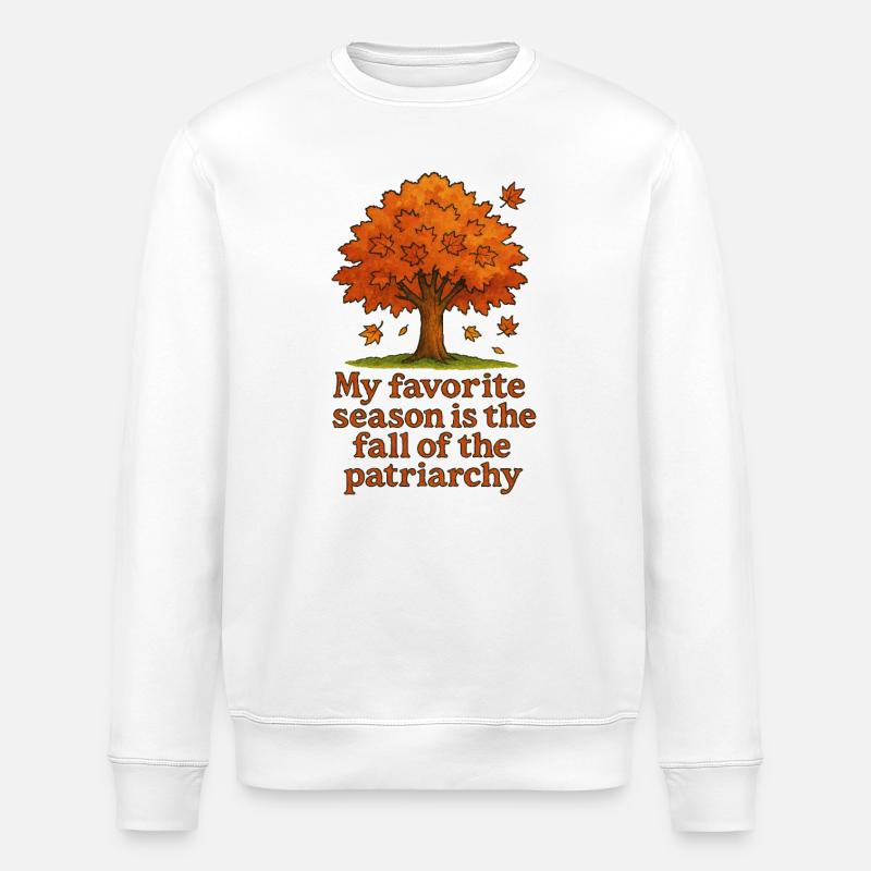 Arbre d’automne : Chute du patriarcat - Sweat bio ROLLER Stanley/Stella Unisexe - blanc