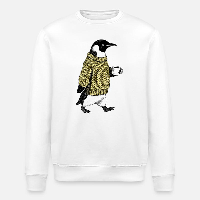 Coffee Penguin - Sweat bio ROLLER Stanley/Stella Unisexe - blanc