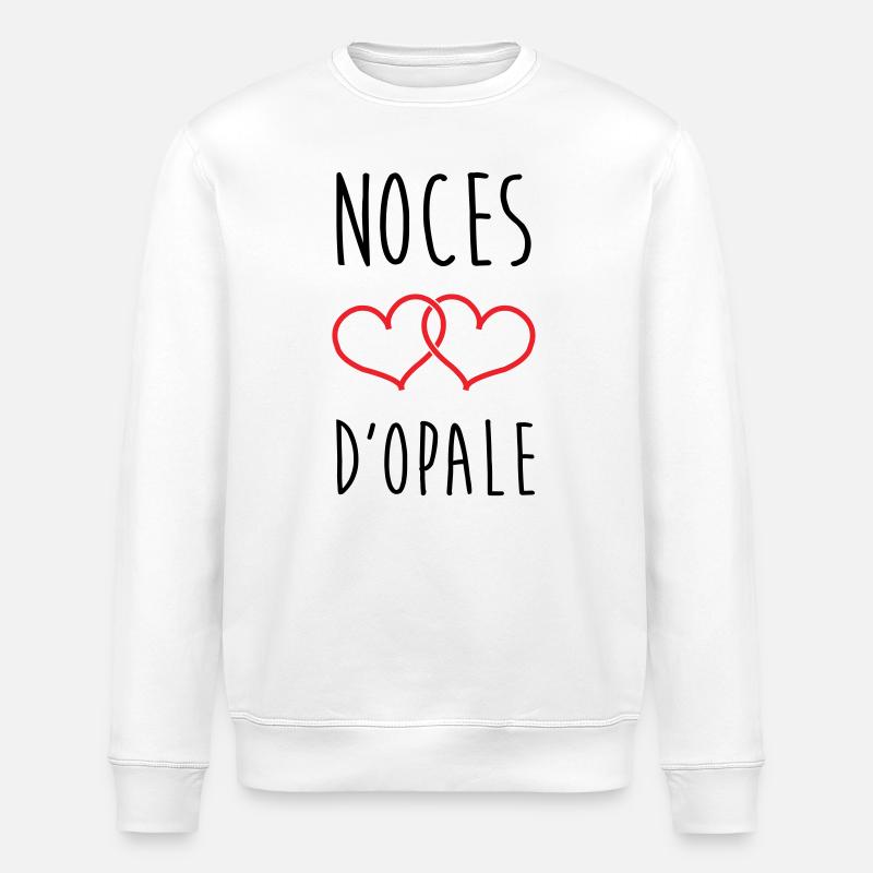 Opal-Hochzeit 21 Jahre Liebe - Stanley/Stella Unisex Bio-Sweatshirt ROLLER - Weiß