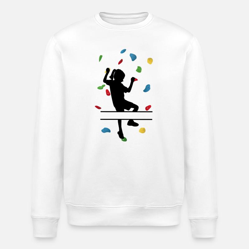 Climbing Wall Girl – Custom Climber - Stanley/Stella ROLLER Unisex Organic Sweatshirt - white