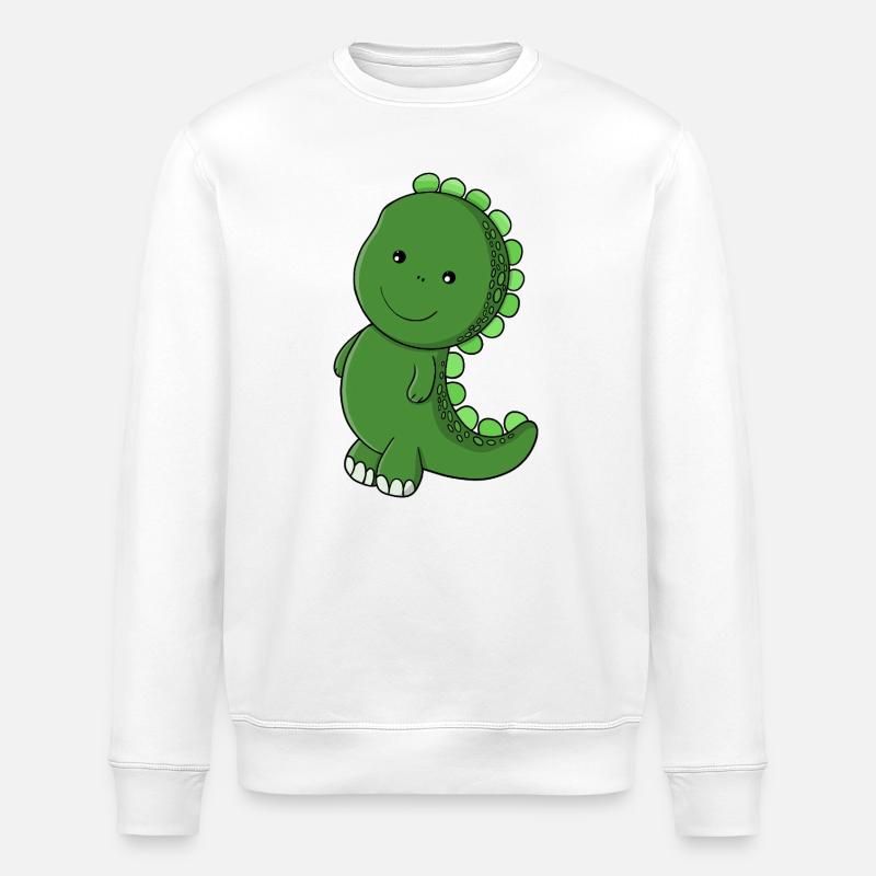 Emerald Dino Charm - Stanley/Stella ROLLER Unisex Organic Sweatshirt - white