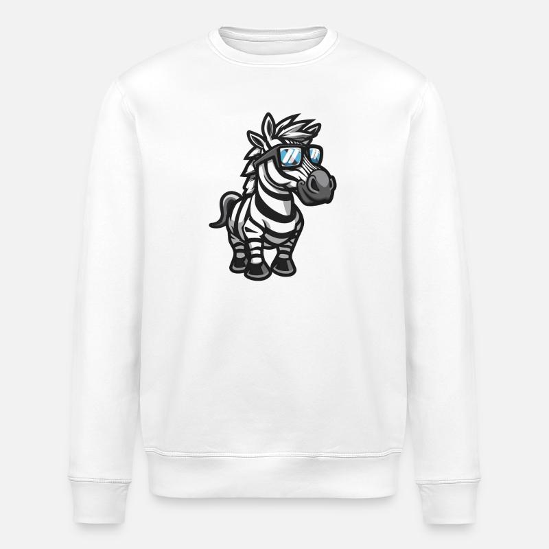 Zebra Comic Cool - Stanley/Stella ROLLER Unisex Organic Sweatshirt - white