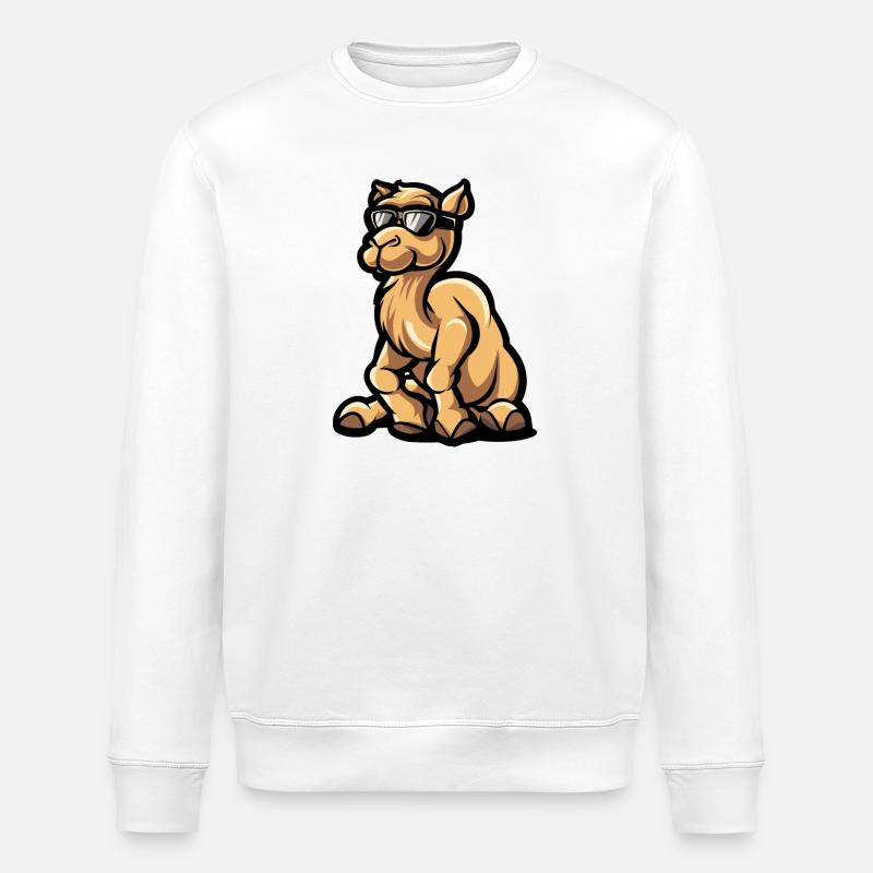 Kamel Comic Cool - Stanley/Stella Unisex Bio-Sweatshirt ROLLER - Weiß
