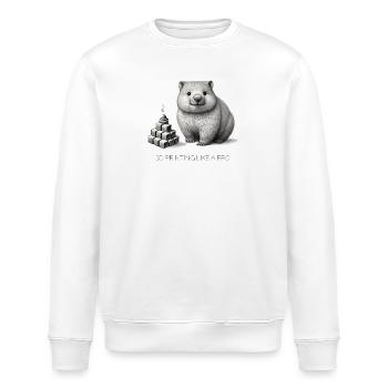 Wombat imprimant en 3D comme un Pro Cubic caca drôle - Sweat bio ROLLER Stanley/Stella Unisexe - blanc - Devant - Nik (191cm)