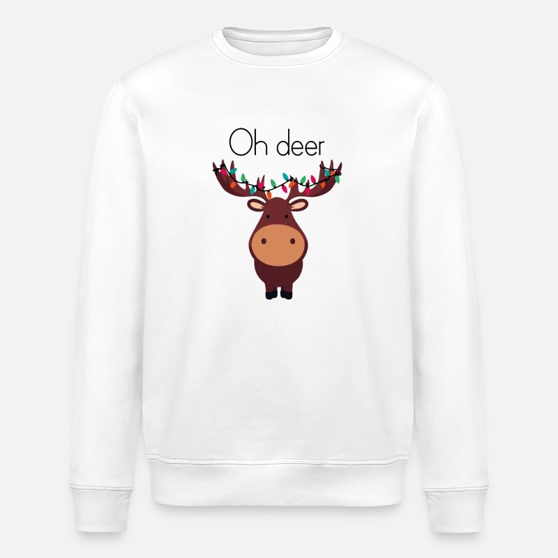 Å hjort! - Stanley/Stella ROLLER økologisk unisex-sweatshirt - hvit