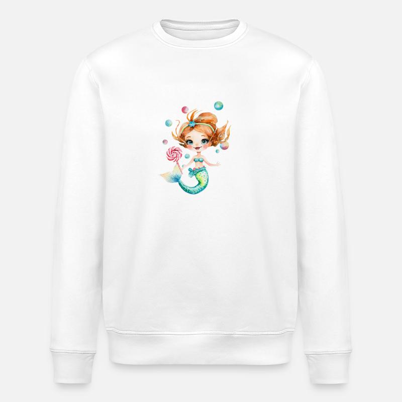 Petite sirène avec sucette - Sweat bio ROLLER Stanley/Stella Unisexe - blanc