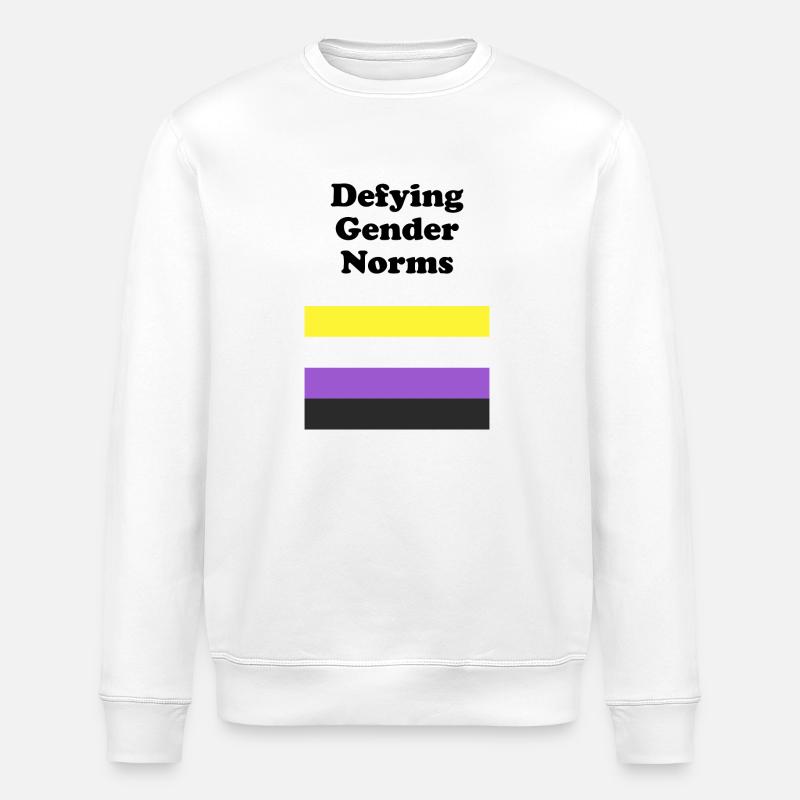 Drapeau non binaire défiant les normes de genre - Sweat bio ROLLER Stanley/Stella Unisexe - blanc