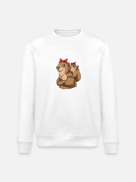 Murmeltier Mama - Stanley/Stella Unisex Bio-Sweatshirt ROLLER - Weiß