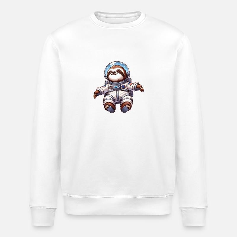 Faultier Schwerelosigkeit Abenteuer Astronaut - Stanley/Stella Unisex Bio-Sweatshirt ROLLER - Weiß