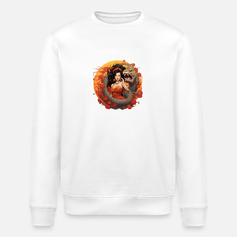 Japan Tradition Japanisch Kultur Frau - Stanley/Stella Unisex Bio-Sweatshirt ROLLER - Weiß