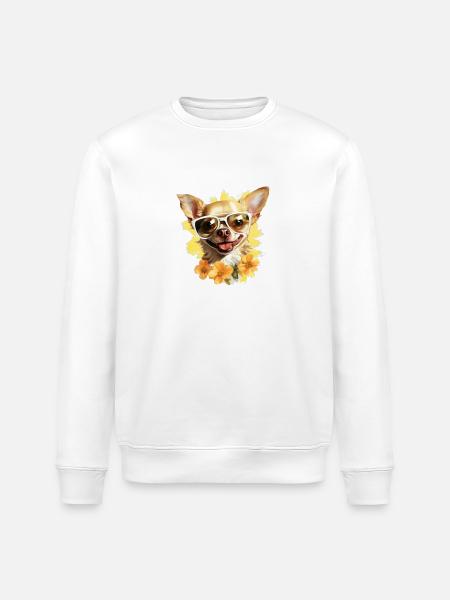 Chihuahua Hund Hunderasse - Stanley/Stella Unisex Bio-Sweatshirt ROLLER - Weiß