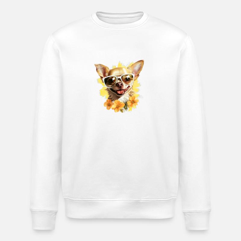 Chihuahua Hund Hunderasse - Stanley/Stella Unisex Bio-Sweatshirt ROLLER - Weiß