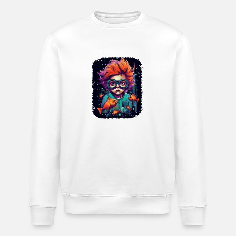 Astronaut Kunst Raumfahrt Fisch für - Stanley/Stella Unisex Bio-Sweatshirt ROLLER - Weiß