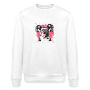 Koala mit Sonnenbrille Bubblegum für einen - Stanley/Stella Unisex Bio-Sweatshirt ROLLER - Weiß - Vorne - Nik (191cm)