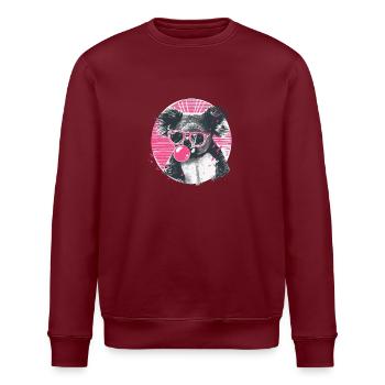 Koala mit Sonnenbrille Bubblegum für einen - Stanley/Stella Unisex Bio-Sweatshirt ROLLER - Burgunderrot - Vorne - Nik (191cm)