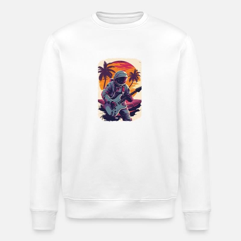 Astronaut Gitarrist Weltraummusikliebhaber - Stanley/Stella Unisex Bio-Sweatshirt ROLLER - Weiß