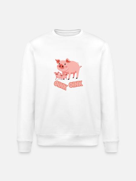 Schweinchen Schwein Oink - Stanley/Stella Unisex Bio-Sweatshirt ROLLER - Weiß