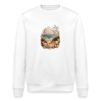 Muschel Strand Szene Serene Ozean Landschaft - Stanley/Stella Unisex Bio-Sweatshirt ROLLER - Weiß - Vorne - Nik (191cm)