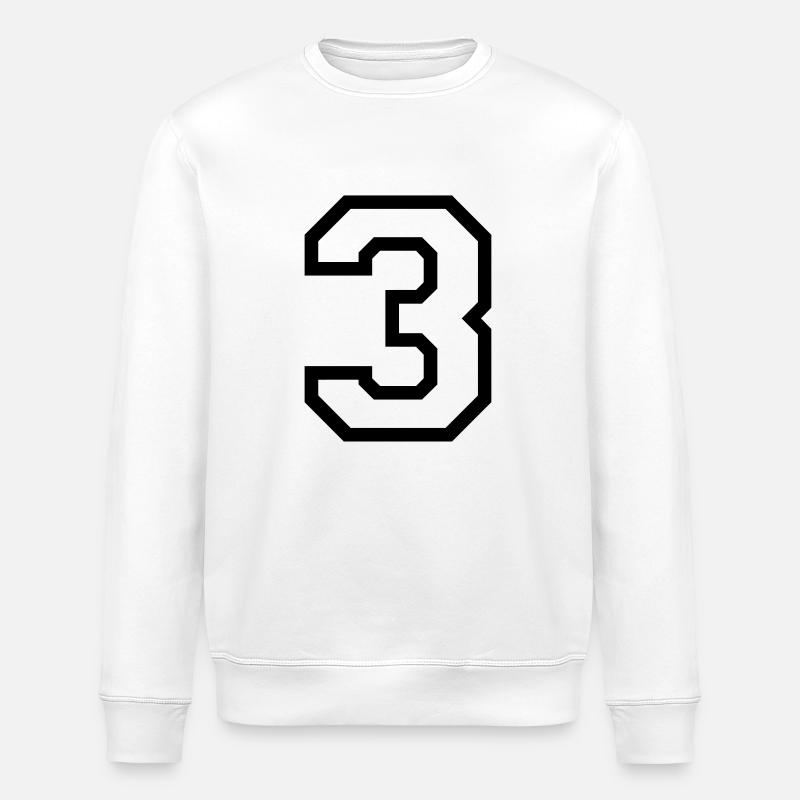 THE NUMBER 3-3 - Stanley/Stella ROLLER Unisex Organic Sweatshirt - white