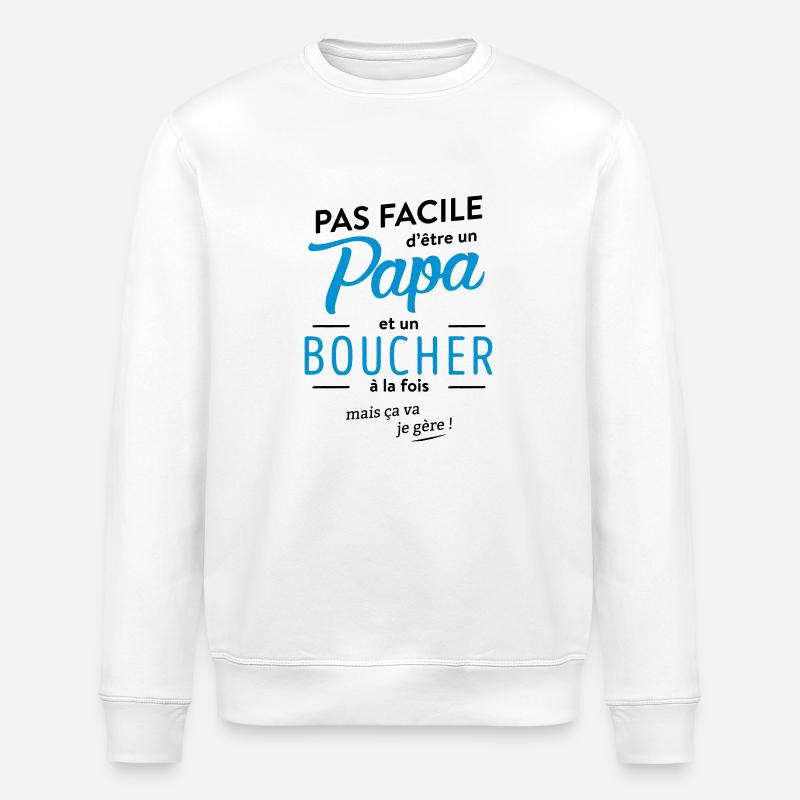 Papa boucher - Sweat bio ROLLER Stanley/Stella Unisexe - blanc