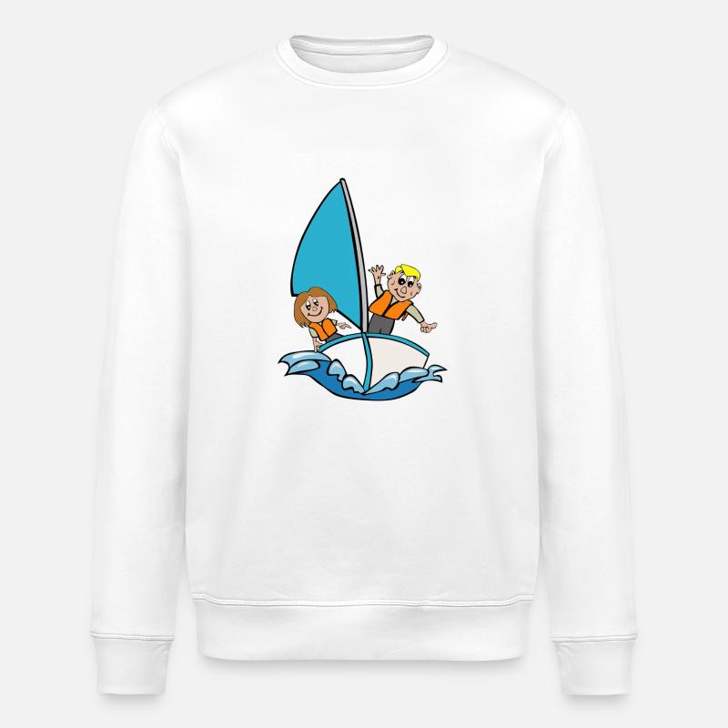 Segelboot - Stanley/Stella Unisex Bio-Sweatshirt ROLLER - Weiß