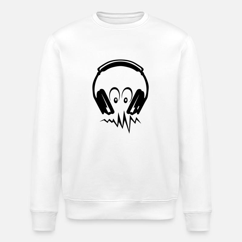 Equalizer Audio-Musik-Kopfhörer DJ zik79 - Stanley/Stella Unisex Bio-Sweatshirt ROLLER - Weiß