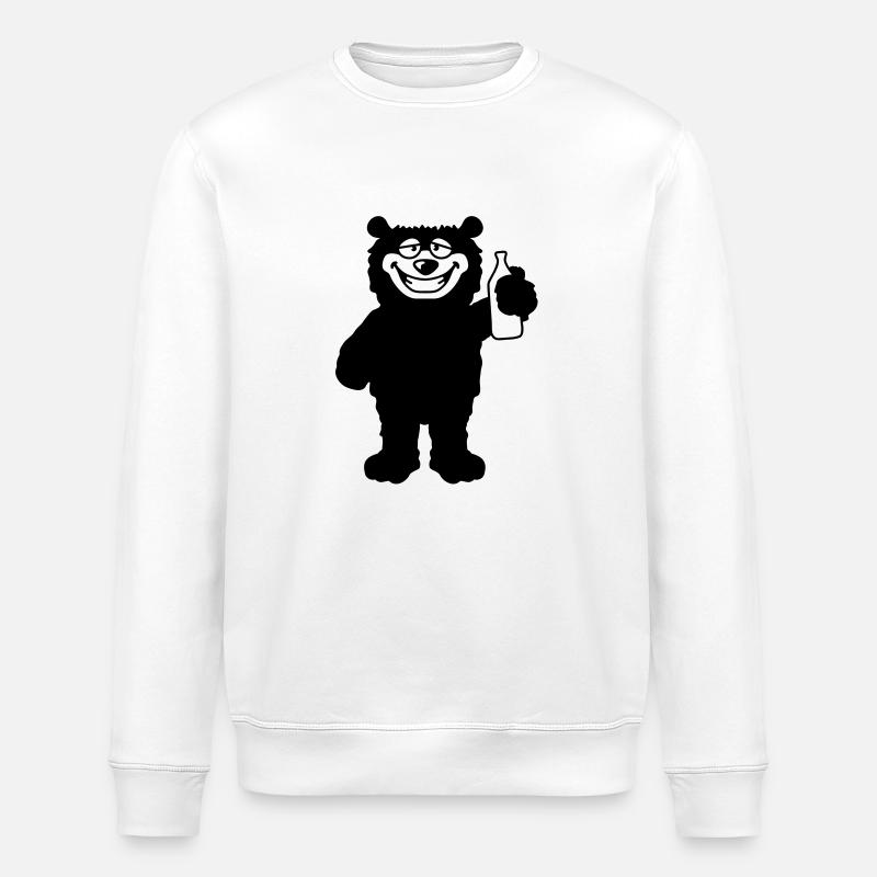 drunk_bear - Stanley/Stella Unisex Bio-Sweatshirt ROLLER - Weiß