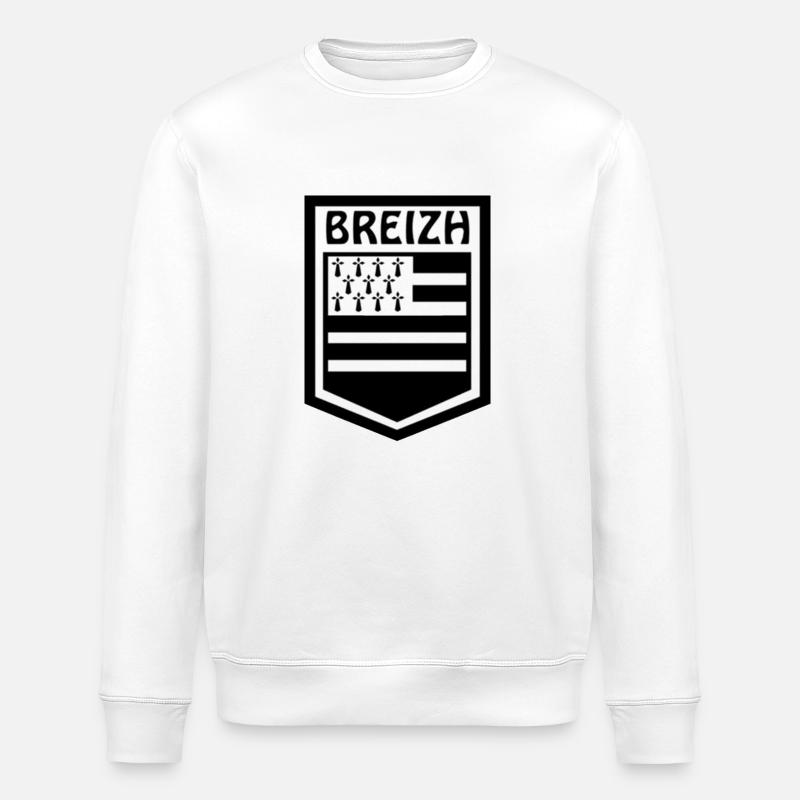 Drapeau Breton - Sweat bio ROLLER Stanley/Stella Unisexe - blanc