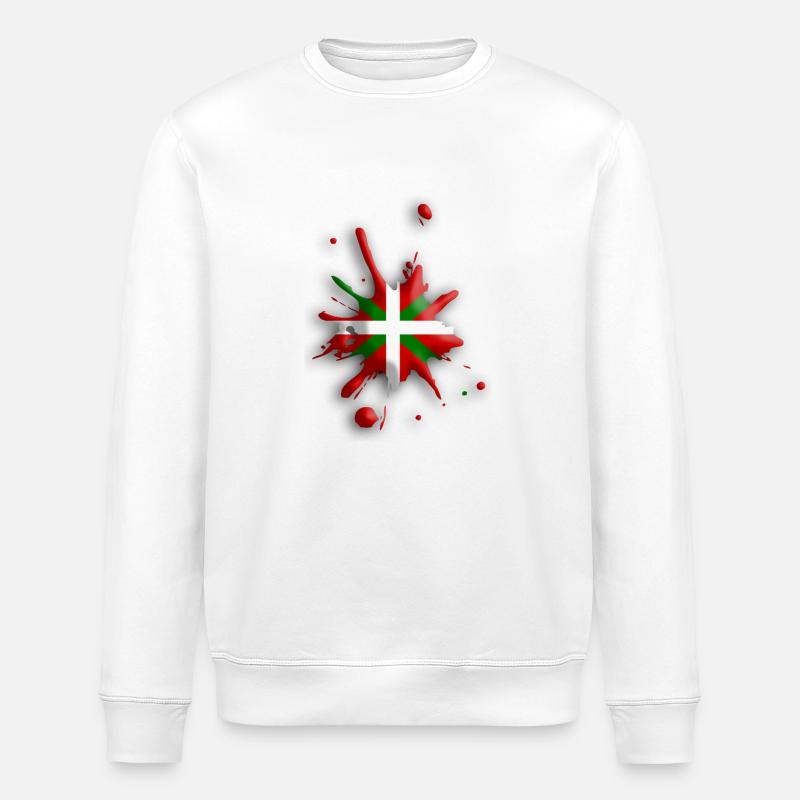 Drapeau Basque tâche 3 - Sweat bio ROLLER Stanley/Stella Unisexe - blanc