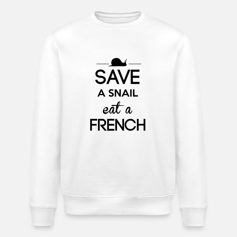 SAVE A SNAIL - Stanley/Stella ROLLER Unisex Organic Sweatshirt - white