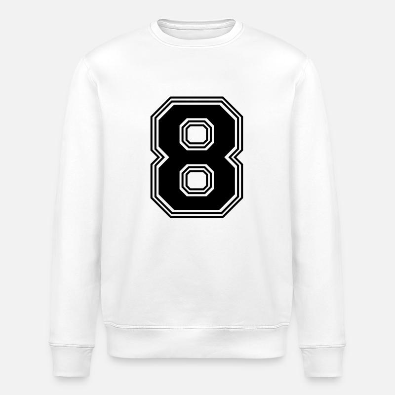 8_Nummer_8_(s31) - Stanley/Stella Unisex Bio-Sweatshirt ROLLER - Weiß