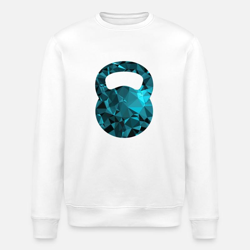 Kettlebell (Low Poly) - Stanley/Stella ROLLER Unisex Organic Sweatshirt - white