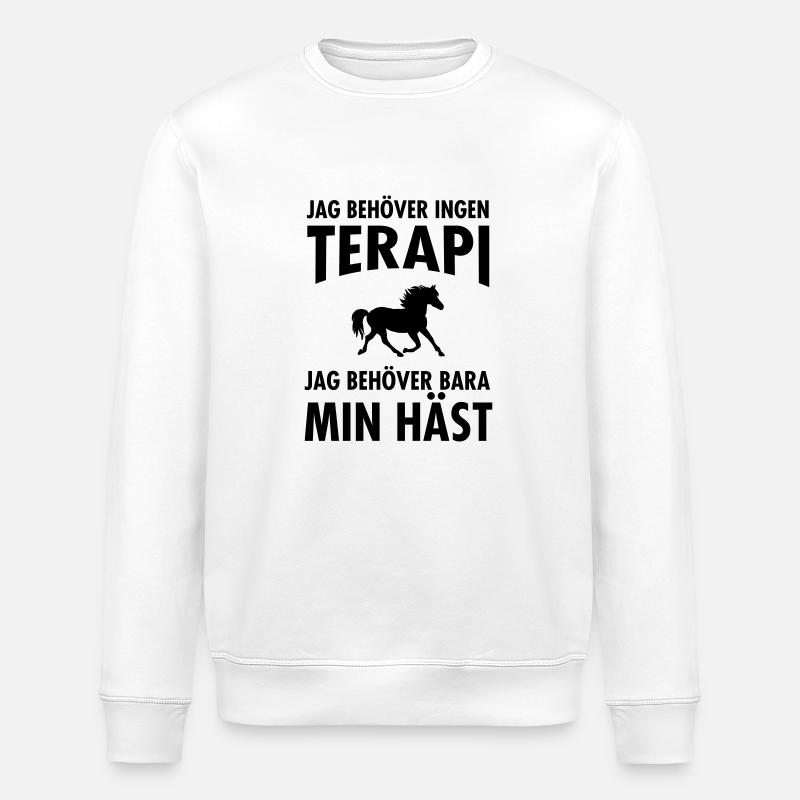 Terapi Min Häst - Stanley/Stella ROLLER Unisex Organic Sweatshirt - white