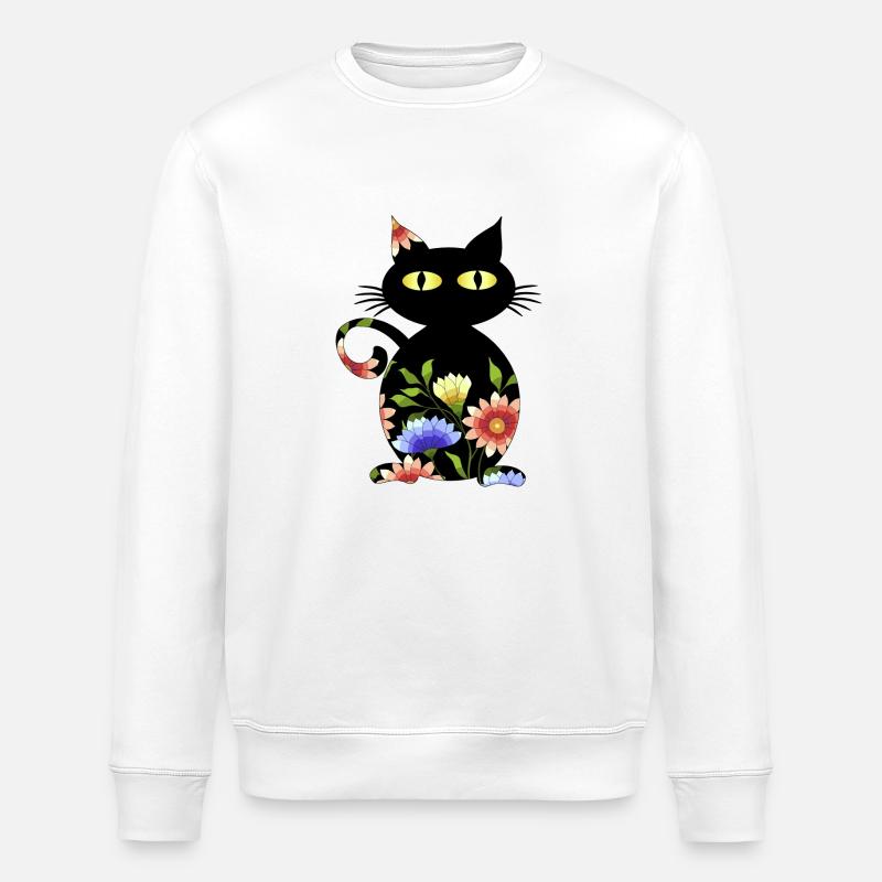 Cat - Stanley/Stella ROLLER Unisex Organic Sweatshirt - white