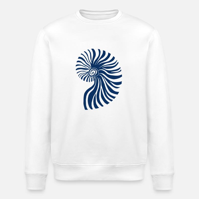 Blue Ammonite - Stanley/Stella ROLLER Unisex Organic Sweatshirt - white