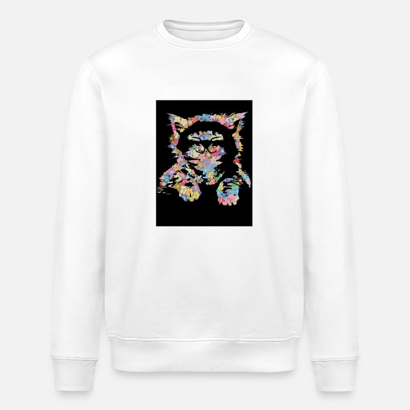 Katze - Stanley/Stella Unisex Bio-Sweatshirt ROLLER - Weiß