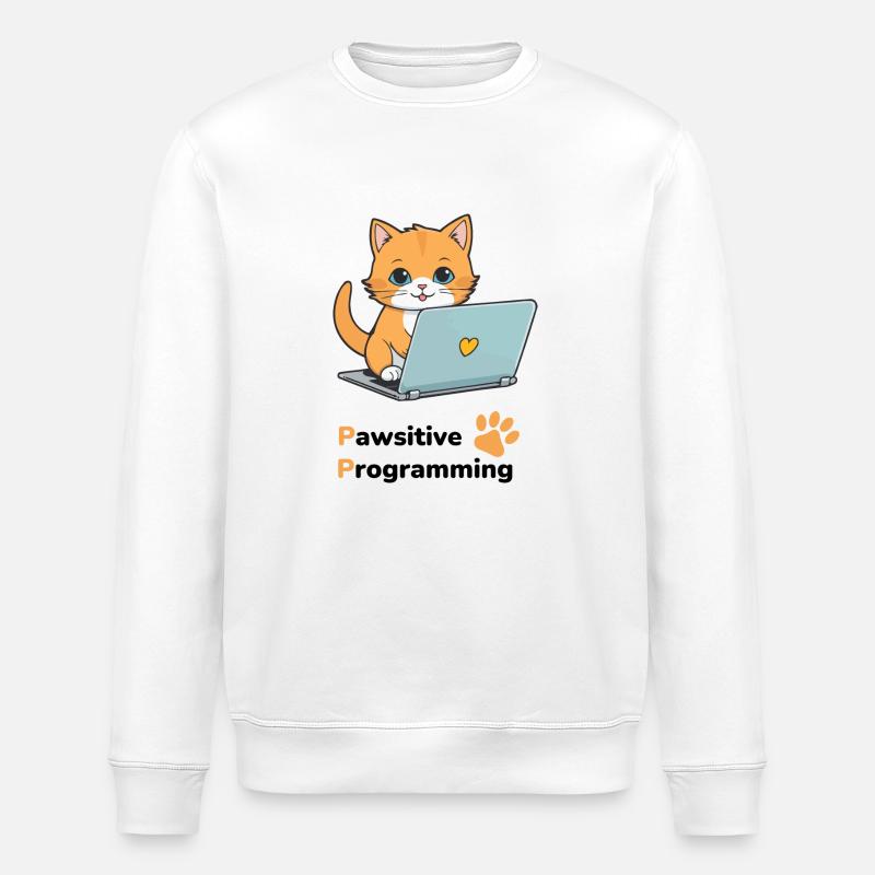 Pawsitive programming - Stanley/Stella Unisex Bio-Sweatshirt ROLLER - Weiß