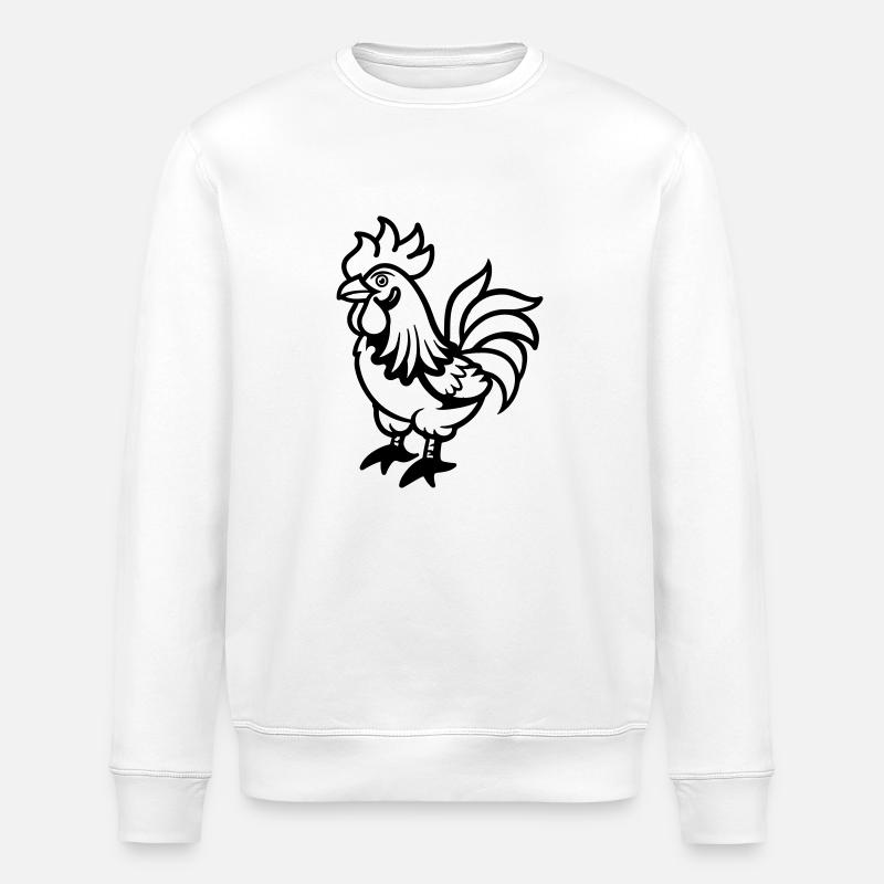 Rooster Comic - Stanley/Stella ROLLER Unisex Organic Sweatshirt - white